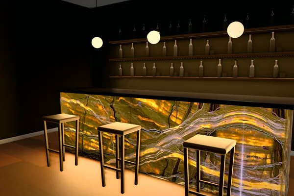 Onyx bar: two versions (rendering)