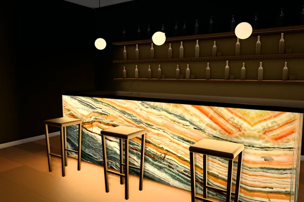 Onyx bar: two versions (rendering)