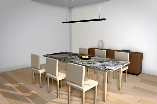 Dining table with a stone top (rendering)