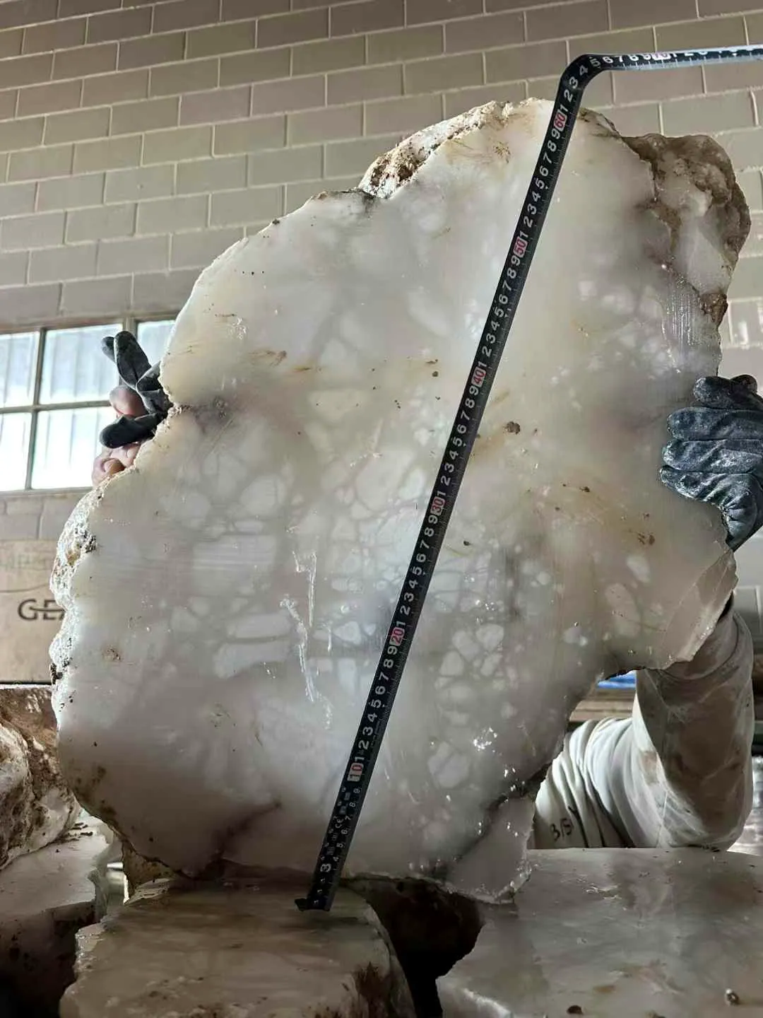 Alabaster: real slab in our warehouse