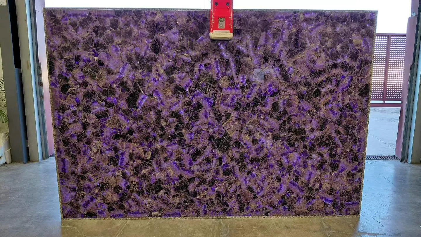 Amethyst: real slab in our warehouse
