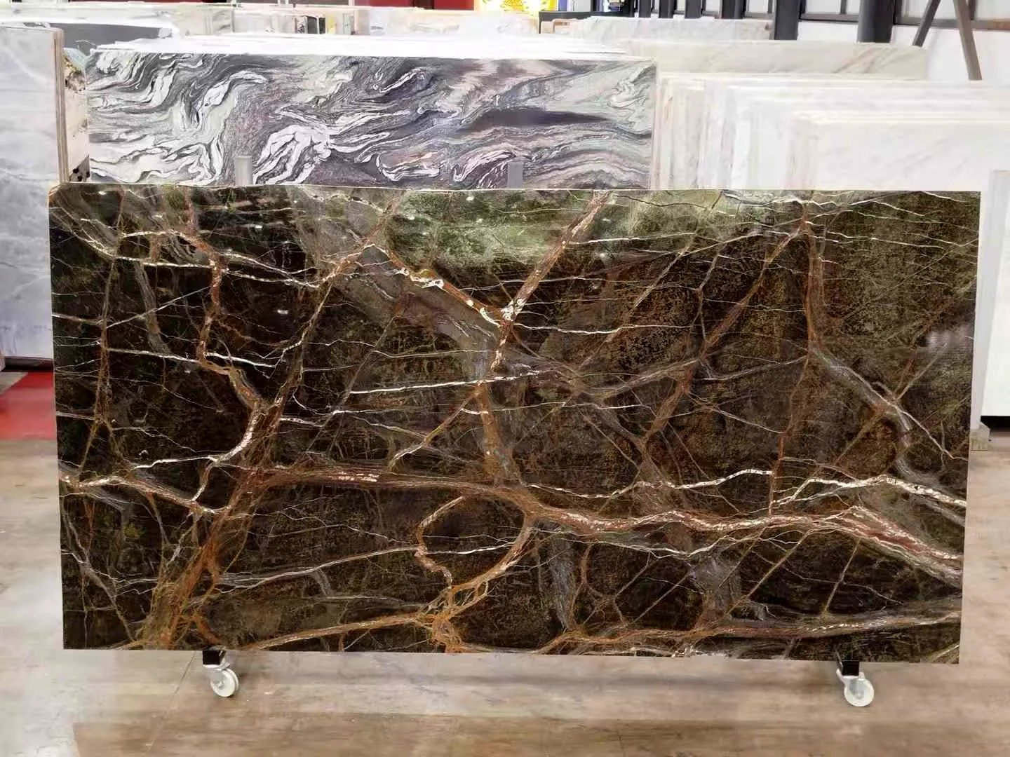 Forest Green: real slab in our warehouse
