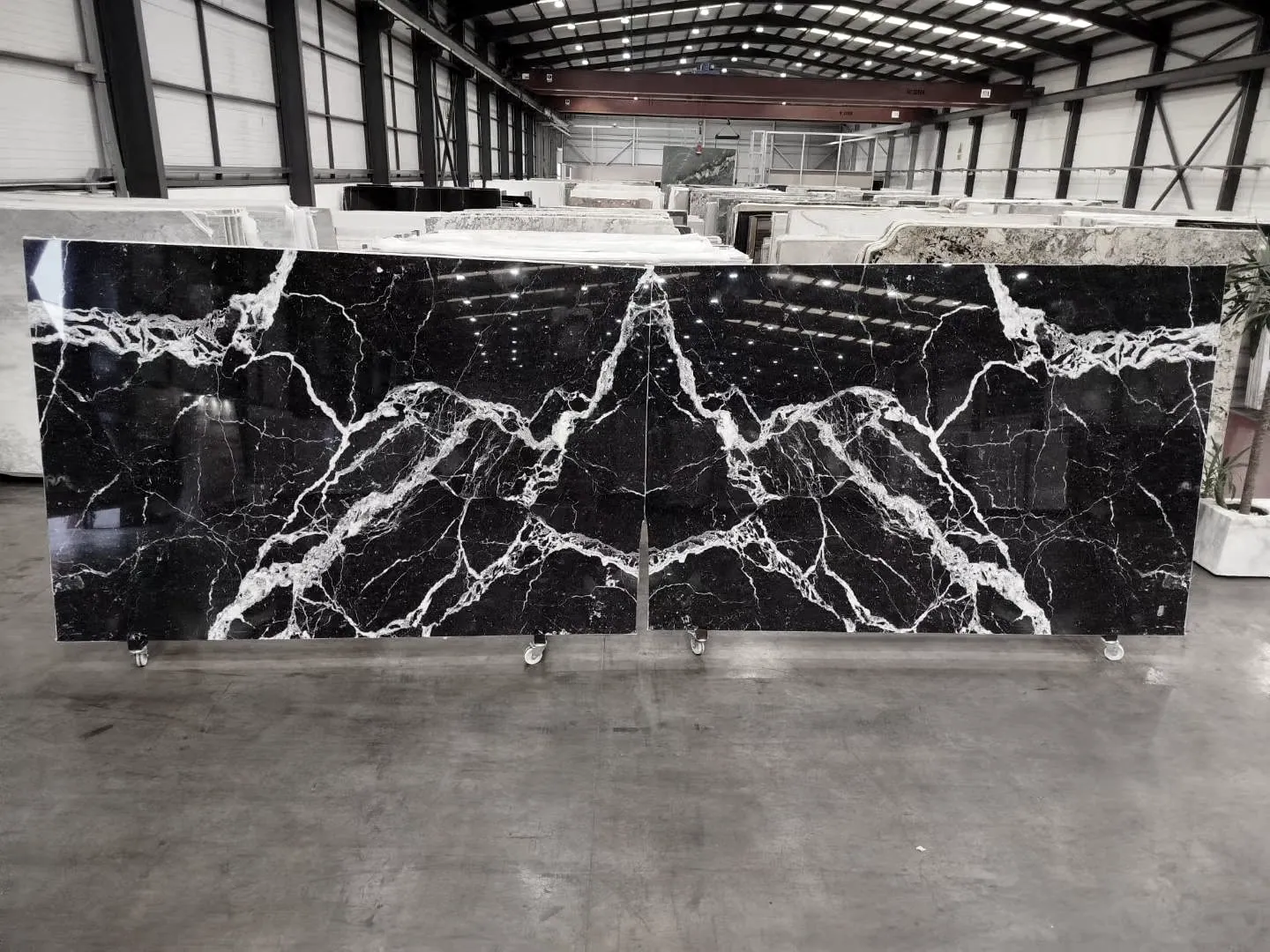 Mármol Negro Marquina: tabla real en nuestro almacén